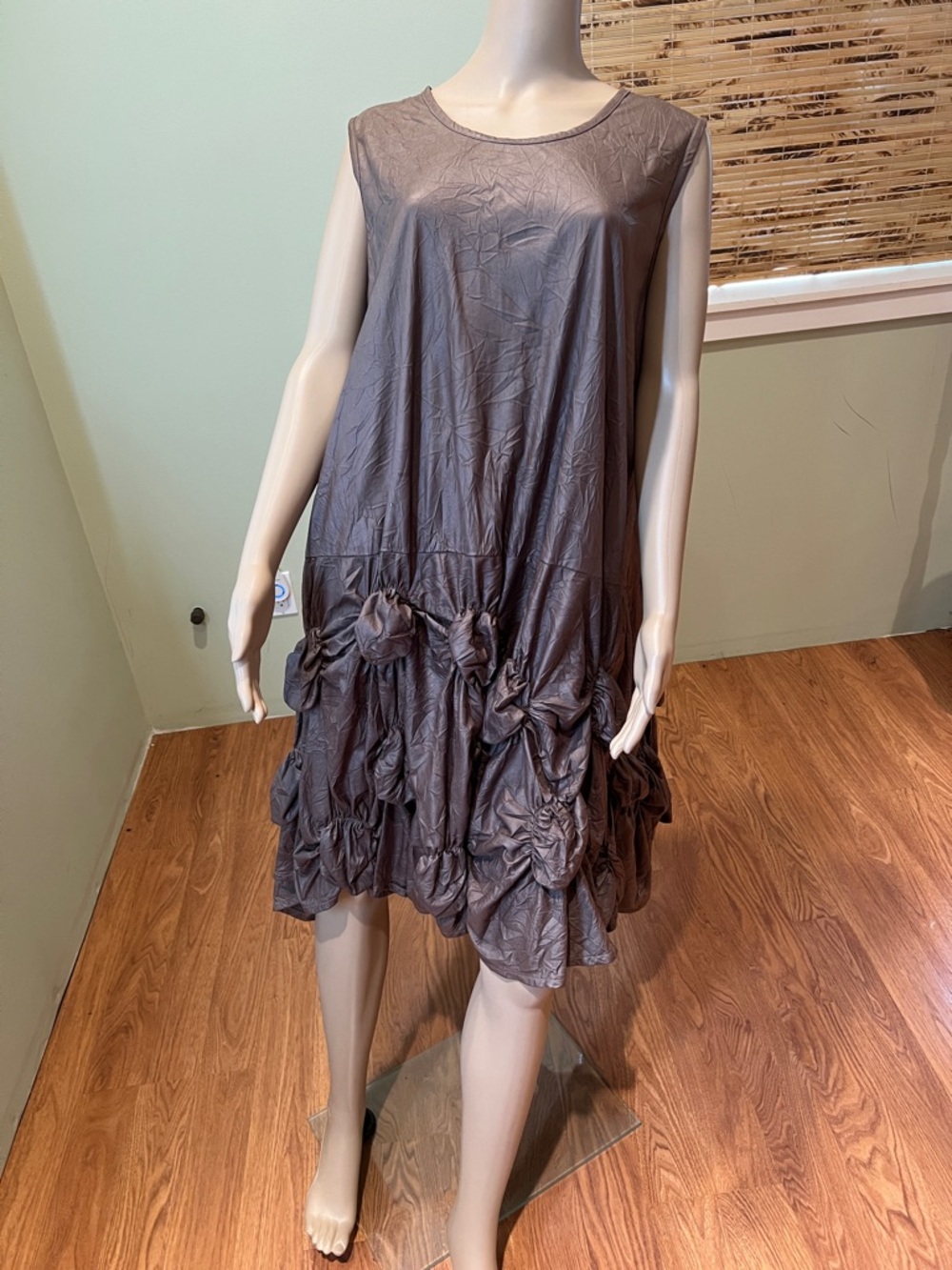 Dress To Kill Sleeveless Ruched Hem A-Line Dress in Brown Size XL
